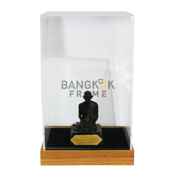 กรอบกล่องใสโชว์สินค้าฐานไม้